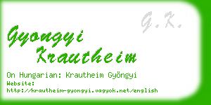 gyongyi krautheim business card