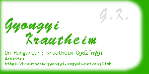 gyongyi krautheim business card